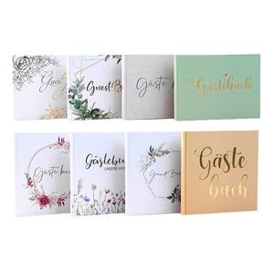 <span class=keywords><strong>Livre</strong></span> d'or en tissu brodé HYRA Wildwood |   Reliure rigide enveloppée dans du tissu de reliure et un ruban gros-grain, marque-page - Product Image 1