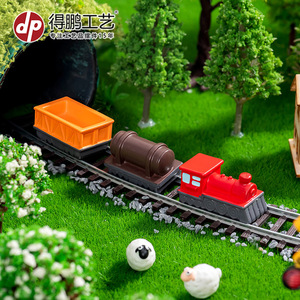 Dp – train miniature en résine, modèle artisanal, ornement décoratif pour la maison, affichage sur le bureau, design artistique de dessin animé - Product Image 3