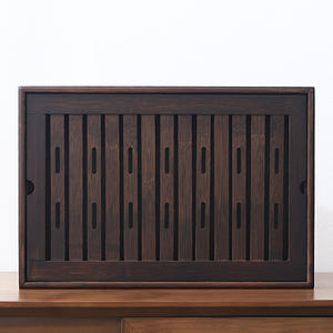 Plateau de service à thé en bambou avec bac de drainage, table à thé avec réservoir d'eau, plateau de préparation à sec en bambou - Product Image 5