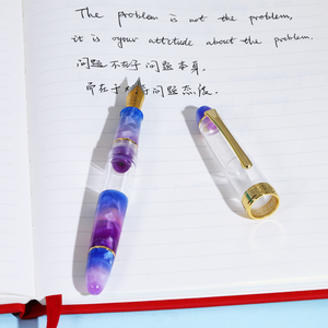 Lingmo ลูกสูบดีไซน์ใหม่,น้ำพุปากกาหมึกแบบกดลูกสูบอะคริลิค OEM ปรับแต่งโลโก้ได้ - Product Image 5