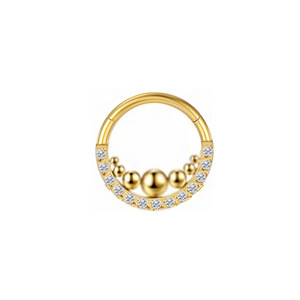 Anneau de nez et de téton en titane F136 avec incrustation de diamant, piercing géométrique sans filetage, bijoux de mode - Product Image 2