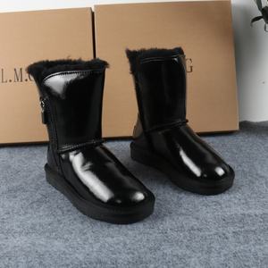 Nouvelles bottes d'hiver pour femmes 2024, dessus en véritable peau de mouton, doublure en véritable fourrure de renard, antidérapantes, fermeture éclair latérale, bottes et bottines - Product Image 2