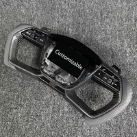 Volante de cuero negro, diseño de avión adecuado para Audi A3 A4 A4L A5 A6L Q3 Q5 R8 A7, actualización Interior de coche