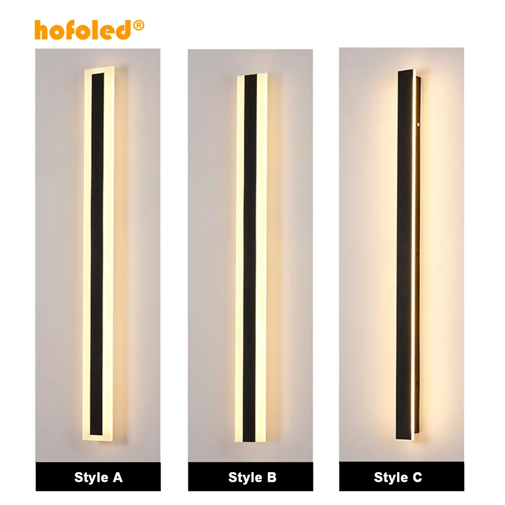 Hofoled Nordic Minimalist Long Linear Garden Strip Wall Lamp Vintage Home Decor Modern Outdoor Wall LED Light