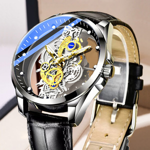 Luxury Gold Stainless Steel Watch Case Automatic Waterproof Quartz Watches for Man Relojes Hombre Wristwatch Men <b>Clock</b> - Product Image 6