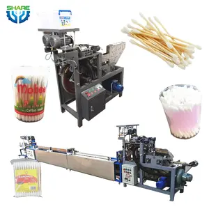 Fully Automatic Medical Wooden Bamboo Cotton Swabs Machine Ear plastic Stick Cotton Buds Swab Making Machine Production Line