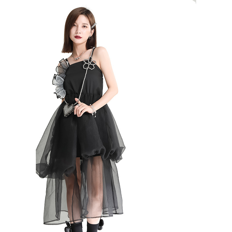 chinese dress ladies Ruffles Deep V-Neck High Waist Maxi Dress Olive Green / S main image 0