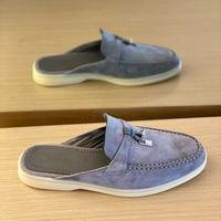 Mocassins sans talon avec accent de fermoir décoratif, Chaussures de créateur, Chaussures de luxe à talons hauts