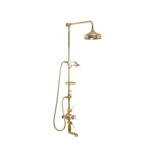 Wholesale Shower Head Set Hot selling Multifunctional Brass Shower Set In Brushed Gold bath shower