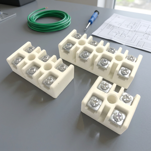 บล็อกขั้วต่อเซรามิกแบบ 2 ทาง SHINING TC-61002B 100A พร้อมหน้าสัมผัสทองเหลือง 35 มม./AWG 2-8 - Product Image 3