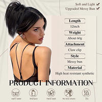 Chignon malpropre naturel ondulé bouclé Chignon ébouriffé chignon cheveux chignons pince à griffes queue de cheval Extensions de cheveux postiches chouchou pour les femmes