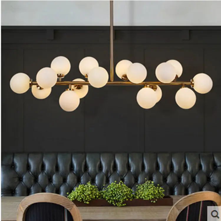 JYLIGHTING Moden sanat oturma yemek odası dükkanı cam sihirli fasulye fikstür kolye lamba 110-240V