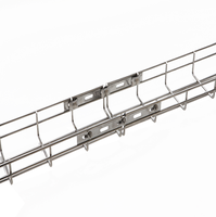 Plateau à câbles en treillis métallique pré-galvanisé en acier inoxydable et aluminium, largeur 500 mm, pour pose de câbles industriels et de construction