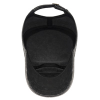 Gorra de 6 Paneles de Algodón Puro, Lavada, Desgastada, con Protección Solar, Ajustable, Bordada a Máquina, de Copa Plana; Gorra Nueva