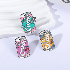 Cartoon Juice Drink Emaille Pins Du bist mein Crush Halloween Ghost Orange Soda Broschen Revers Abzeichen Schmuck Geschenke für Freunde - Product Image 2