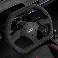Volant de course en suède 310 mm à 6 boulons, en aluminium CNC, forme D, pour simulateur de course et modification de voiture, OEM ODM