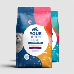 Custom Ziplock Dog Treats Bag PET Flat Bottom Pouch Cat Food Packaging Bags