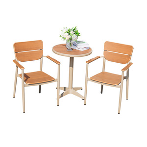<b>Outdoor</b> Garden <b>Table</b> Chair Set <b>Plastic</b> Frame Waterproof Minimalist Design For Patio Balcony 2 Seater - Product Image 1