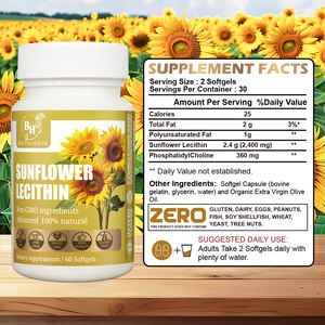 Kualitas tinggi bunga matahari lesitin gel lunak grosir memberikan kaya nutrisi meningkatkan metabolisme dukungan kesehatan hati vaskular Kesehatan - Product Image 4