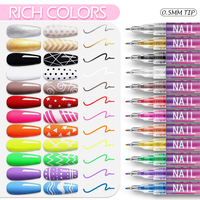 Marqueur acrylique pour nail art, stylo de dessin et de peinture DIY pour nail art, liner pour graffiti, pointillage et peinture