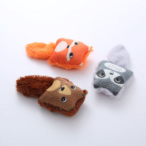 Wholesale Hot Selling Cute fox Model Cartoon Squirrel Raccoon Doll Filled Sound Paper Interactive Biting Cat Mint <b>Plush</b> Toys - Product Image 2