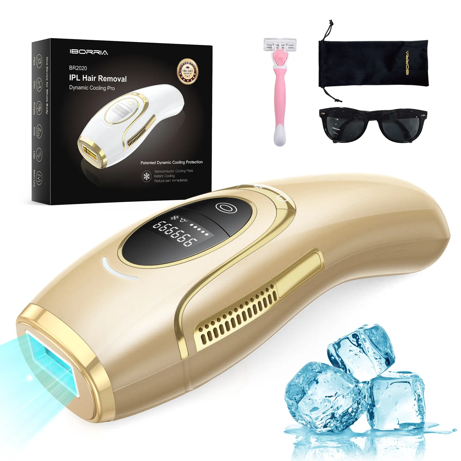 IPL Ice lạnh Máy cạo lông nhà sử dụng IPL chuyên nghiệp nữ Laser máy cạo lông IPL Laser tóc loại bỏ máy cạo lông với làm mát