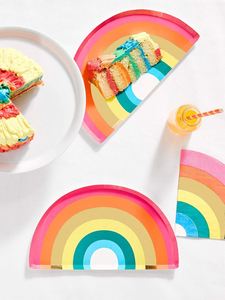 Factory Direct OEM Disposable Rainbow Paper <b>Plates</b> Party Supplies Rainbow Die-Cut <b>Plates</b> 10 X 5.5 Inches for Party Decorations - Product Image 5