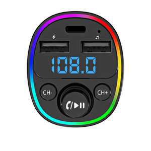 Transmetteur FM <span class=keywords><strong>Bluetooth</strong></span> 5.0 pour <span class=keywords><strong>voiture</strong></span>, lecteur MP3 sans fil sans perte, lumière d'ambiance LED, <span class=keywords><strong>kit</strong></span> audio mains libres pour <span class=keywords><strong>voiture</strong></span>, <span class=keywords><strong>musique</strong></span> - Product Image 2