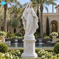 Sculpture de la Vierge Marie en marbre sacré, statue religieuse en pierre sculptée à la main, décoration durable pour église, jardin, cour, hôtel, chapelle