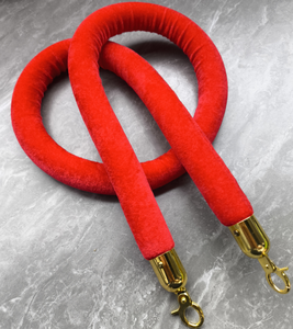 เชือกกั้นฝูงชนแบบมีเสา Red Velvet พร้อมตะขอสีทองสำหรับแขวน เชือก VIP สำหรับตกแต่งงานปาร์ตี้ - Product Image 5