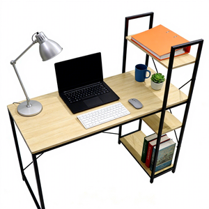<span class=keywords><strong>Bureau</strong></span> Modulaire Moderne Ergonomique en <span class=keywords><strong>Bois</strong></span> pour <span class=keywords><strong>Bureau</strong></span> avec Étagère d'Ordinateur Extensible et Meuble Présentoir à Livres Style Panneau - Product Image 4
