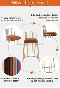 Nouveaux arrivages Pieds en métal acier inoxydable Meubles <span class=keywords><strong>de</strong></span> <span class=keywords><strong>bar</strong></span> vintage américain usagés <span class=keywords><strong>Tabouret</strong></span> moderne <span class=keywords><strong>Tabouret</strong></span> <span class=keywords><strong>de</strong></span> <span class=keywords><strong>bar</strong></span> Chaise d'appoint - Product Image 4