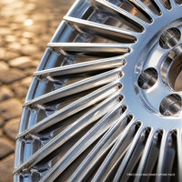 Jantes JJS personnalisées à 5 branches en alliage d'aluminium chromé poli, PCD 5x120 5x114.3 5x112 5x108, 17 18 19 20 22 24 pouces pour BMW
