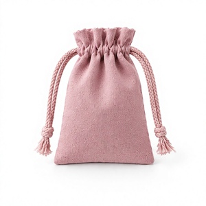 Sac cadeau en toile personnalisé avec cordon de serrage, emballage pour bijoux en coton, petit sac anti-poussière en coton mousseline - Product Image 1