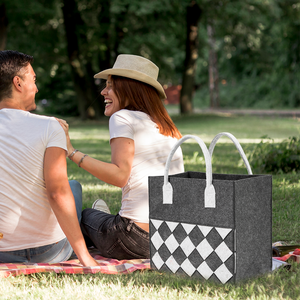 Bolsa de Mano Grande Personalizada al por Mayor con Logotipo, Bolsa de Compras Informal de Gran Capacidad, Bolsa de Fieltro Resistente para Comestibles con Asas - Product Image 5