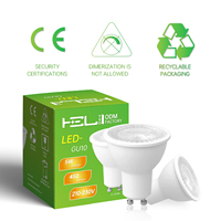 Bombilla LED GU10 de 5W, Sin Parpadeo, CRI 80, Iluminación Interior, Regulable, 6000K, Ángulo de Haz de 38°, Antideslumbrante