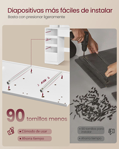 <span class=keywords><strong>VASAGLE</strong></span>-Table de maquillage en bois à 9 tiroirs, commode blanche, lampe 3 couleurs, miroir grossissant 10x, <span class=keywords><strong>coiffeuse</strong></span> avec miroir - Product Image 3