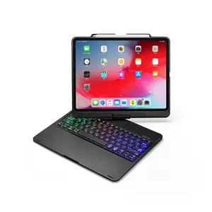 New upgrade 360 grad rotierenden hintergrundbeleuchtung tastatur fall für iPad Pro 12.9 zoll drahtlose tastatur fall