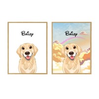 Tableaux lumineux décoratifs pour animaux de compagnie, style anime, en acrylique, sur mesure, peints à la main, avec cadres photo, veilleuses, vente en gros