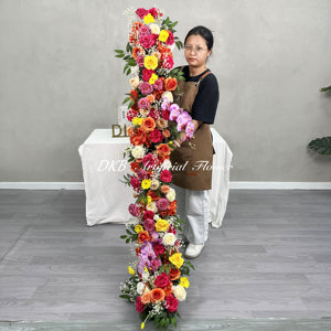 Offre Spéciale 2m fleurs rouges rangée coureur rouge orange <span class=keywords><strong>soie</strong></span> rose décoration de mariage populaire fleurs artificielles coureur - Product Image 5