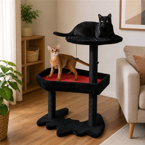 OEM ODM Factory Bat Themed Black Red Compact Tower with Interactive <b>Mouse</b> <b>Toy</b> for Holiday Gift Cat Tree - Product Image 1