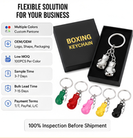 Mini porte-clés gants de boxe en alliage de zinc, pendentif gant de boxe, porte-clés en métal, breloque pour sac à dos sportif, cadeau pour les amateurs de boxe et de fitness