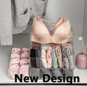 <b>Plastic</b> Underwear Organizer <b>Storage</b> Box <b>Drawer</b> Wardrobe Classification Transparent Compartments Panties Socks Finishing - Product Image 3