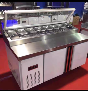 <span class=keywords><strong>Table</strong></span> de préparation réfrigérée pour pizza, congélateur commercial, <span class=keywords><strong>table</strong></span> en acier inoxydable, réfrigérateur pour bar à salades - Product Image 6