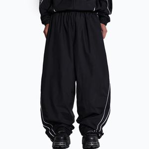 Pantalon en polyester avec passepoil pour homme, couleur unie, OEM, pantalon de sport streetwear pour homme, taille élastique, coupe ample décontractée, pantalon de jogging baggy - Product Image 1