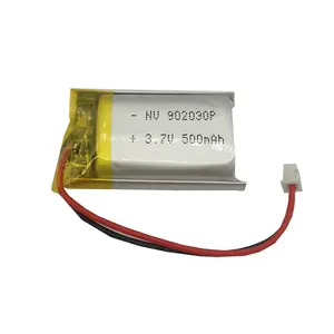 Prismática 902030 3.7V 1.85wh lítio íon polímero bateria 500mAh bateria lipo recarregável