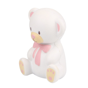 Pu Foam Teddy <b>Bear</b> Toy With <b>Pink</b> Bow Slow Rebound Fidget Toy For Kids 2 To 4 Years Unisex - Product Image 4