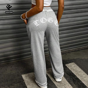 F5787 Ropa Personalizada para <span class=keywords><strong>Mujer</strong></span>, Pantalones Deportivos, Joggers, Pantalones Anchos, Pantalones Holgados con Cordón, Ropa de <span class=keywords><strong>Mujer</strong></span> - Product Image 1