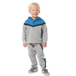 复古休闲男童服装套装运动衫款式适合8-12岁男孩或7岁男孩