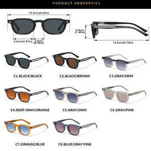 Custom Logo 2026 Vintage Men Women Painted Accents Sun Glasses UV400 Acetate Colorful Square Shades <b>Sunglasses</b> - Product Image 5
